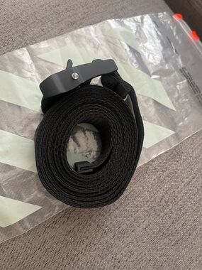 Off-White Black Industrial Webbing Belt with Matte Buckle